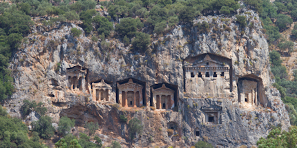 Ancient tombs carved into the rock